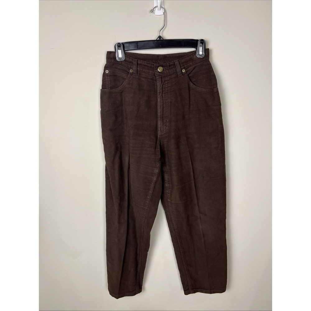 J Peterman Co Women's Brown pants 100% Cotton Straight Wide Leg